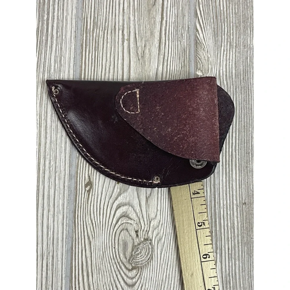 Soovill MFG Leather Holster Belt Carry 6.5in Basket Weave Burgundy Sheath Case